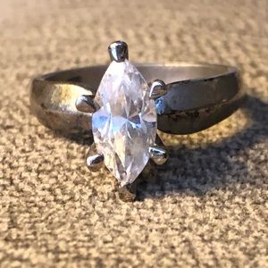 Sterling Silver Marquis Cubic Zirconia Ring.